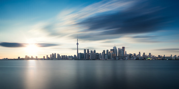 Toronto Skyline, Long Exposure Panorama